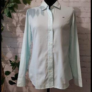 Vineyard Vines Striped Mint Green Button Down shir